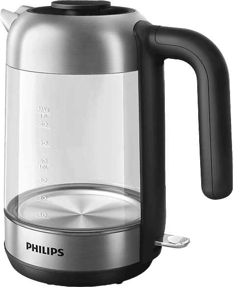Hervidor de agua - Philips HD9339/80, 1.7 l, 2200 W, Cristal, Filtro nylon, Inox