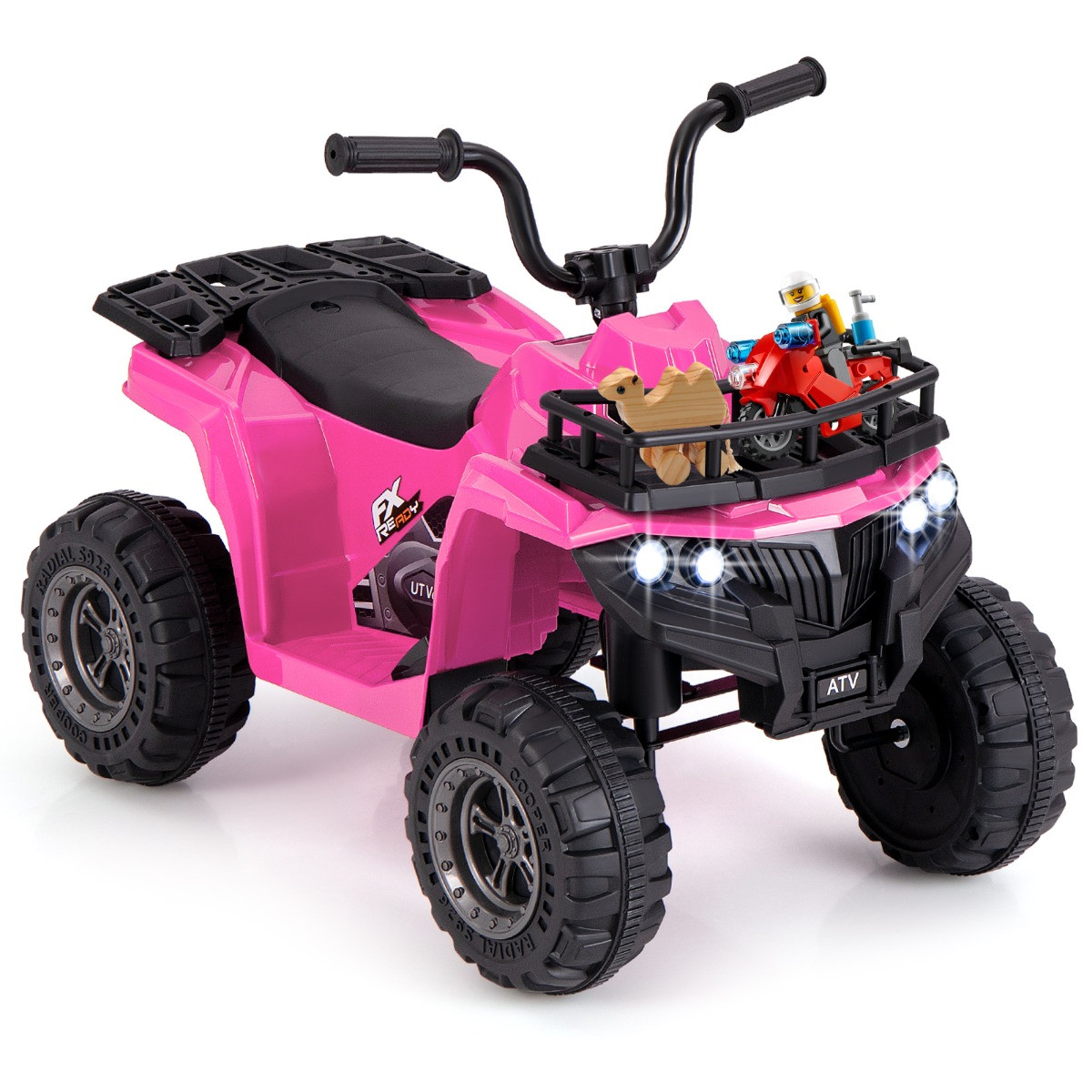 Costway Elektrische Quad voor Kinderen met Vooruit- en Achteruitfunctie - Roze