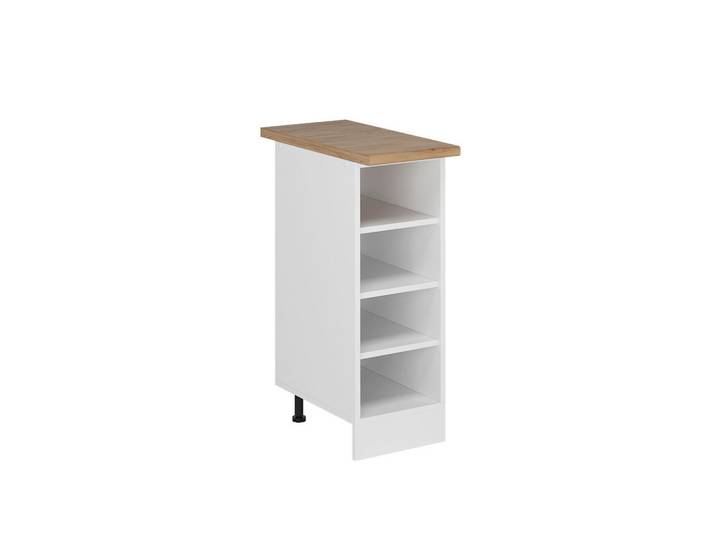 Vicco Küchenregal R-Line Weiß 30 cm, AP Eiche, Weiß, Weiß, Holzwerkstoff, Rechteckig, 30x81.6x60 cm, Küchen, Küchenmöbel, Küchenschränke, Küchenunterschrank