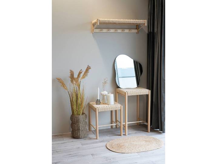Beistellhocker Abano Gestell: Massivholz Pappel, geölt Sitz-/Abstellfläche: Papierkordel Braun 67cm