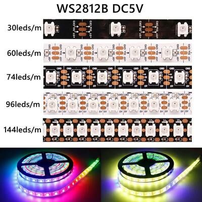 Uplift Picks WS2812B Addressable RGB LED Strip For Brilliant Custom Pixel Lighting Effects black Pcb 4m 30 Ip30