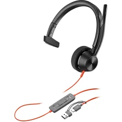HP Poly BW 3315 USB-C HS +3.5MMP (Kabelgebunden, USB-C, Google Meet, Microsoft Teams, Zoom), Office Headset, Schwarz