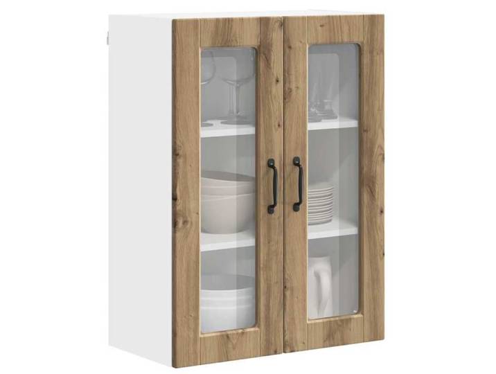Vitrine suspendue - - Meuble vitrine - Bois ingénierie - Chêne artisanal - 60x31x80 cm 175joa59g