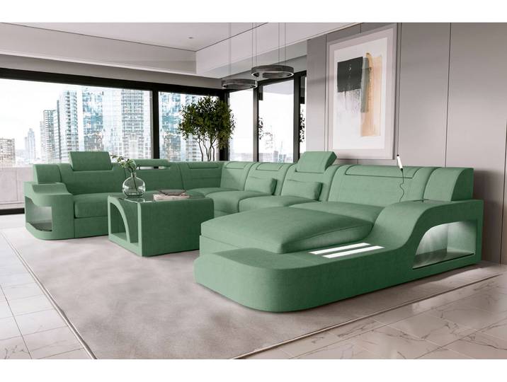 XXL Wohnlandschaft Palermo Stoffsofa