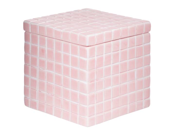 Boîte Céramique Rose foncé/Rose 10 x 10 x 10cm