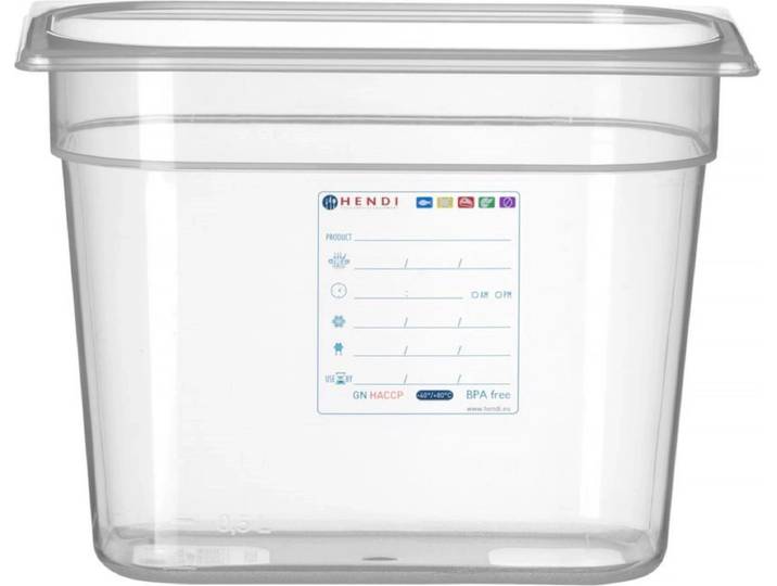 HENDI Gastronorm container – luchtdicht – 5\,5L – transparant – 265x162x200 mm