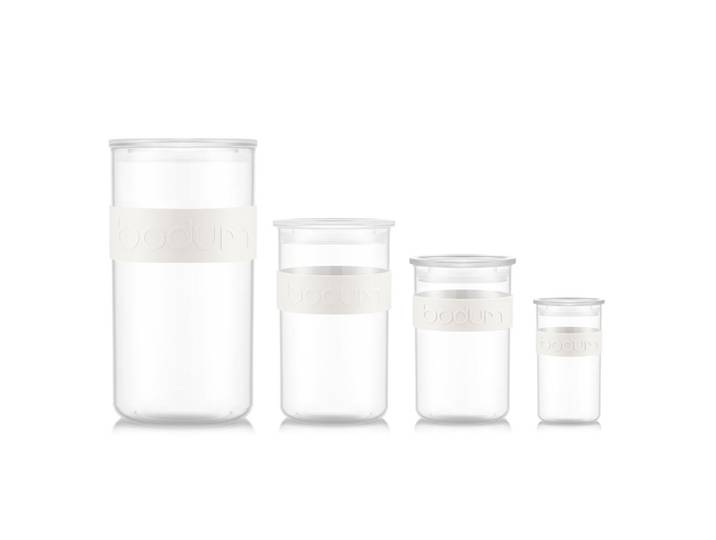 Bodum PRESSO Récipients de stockage 4 x 0,25 / 3 x 0,6 / 3 x 1 L / 2 x 2 L - Blanc