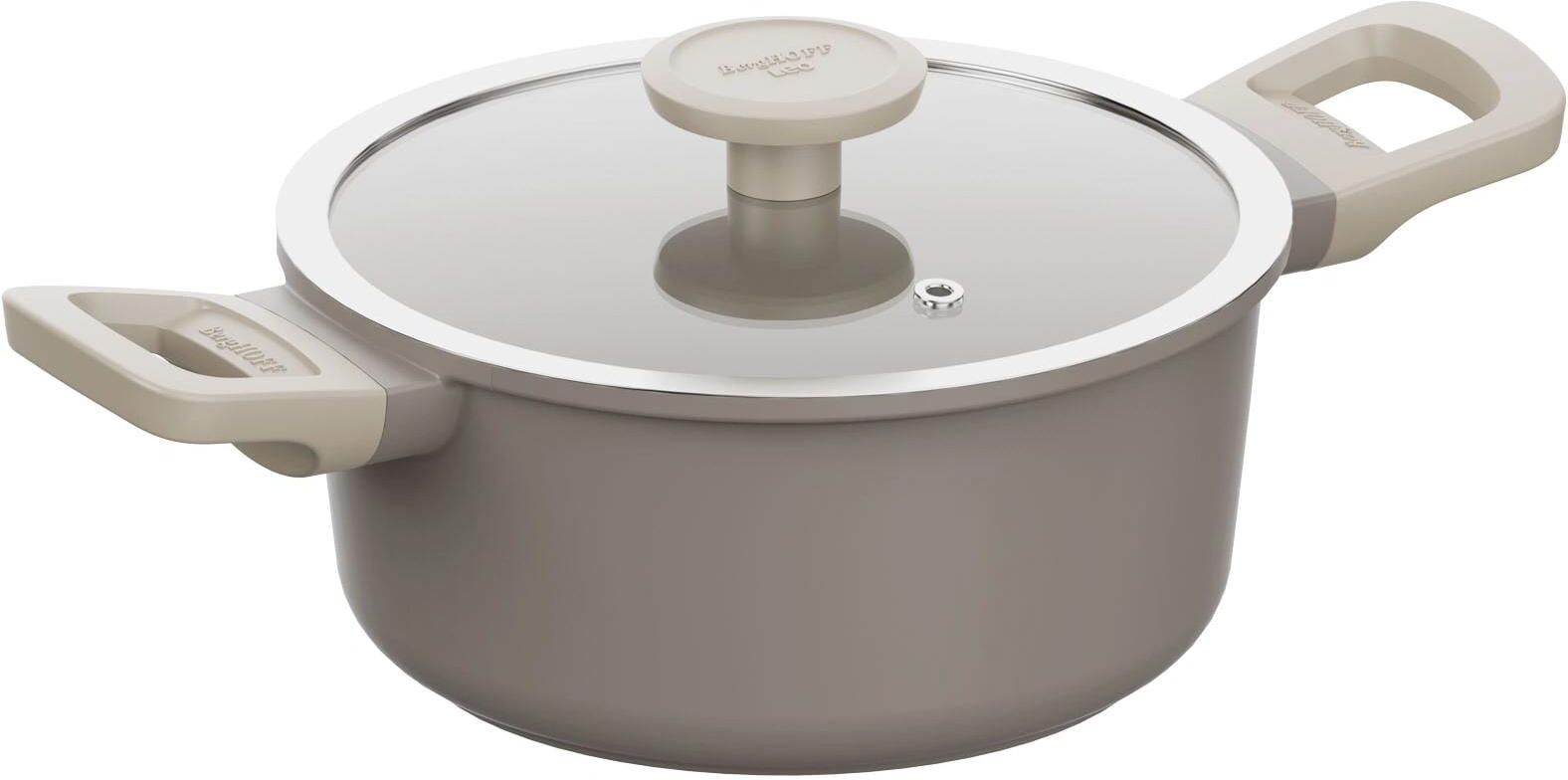 Kasserolle BERGHOFF "Leo Dune", beige (sand), Ø:18cm, Töpfe, Kasserolle sand 2 l + Ø 18cm