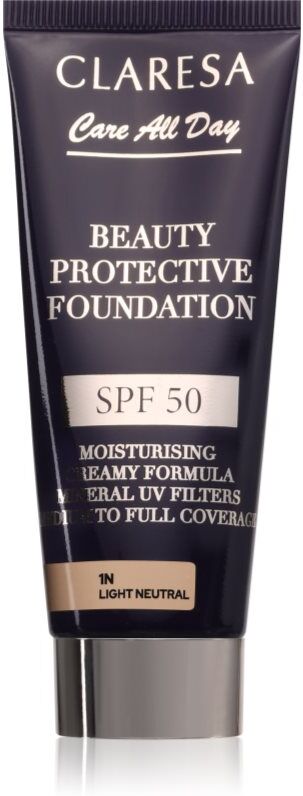 Claresa Care All Day Beauty Protective Foundation skin protecting foundation SPF 50 shade 1N Light Neutral 30 ml