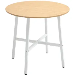STILVORA Esstisch Sperrholz Naturholzoptik Ø80x76 cm mit Metallgestell für 4 Personen
