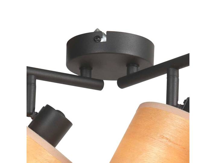 Steinhauer Deckenleuchte Bambus, dimmbar, Holz hell, für Wohn- / Esszimmer, Metall, Modern
