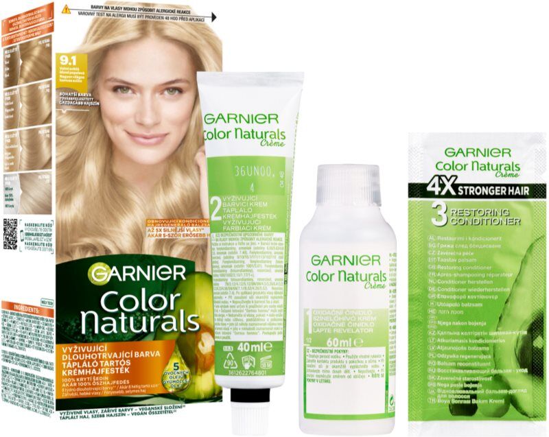 Garnier Color Naturals Creme coloration cheveux teinte 9.1 Natural Extra Light Ash Blond 1 pcs