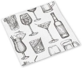 Pack Service Tovagliolo Drink Bianco 20x20 cm 3200 Pezzi