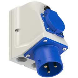 PCE 95223-6 CEE-Wandgerätestecker 32A 3p 6h IP44 mit Schutzkontaktsteckdose 952236