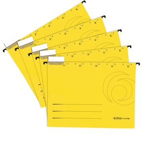 Herlitz Hängemappen 5874672, UniReg easy orga, A4, gelb, Karton, 5 Stück