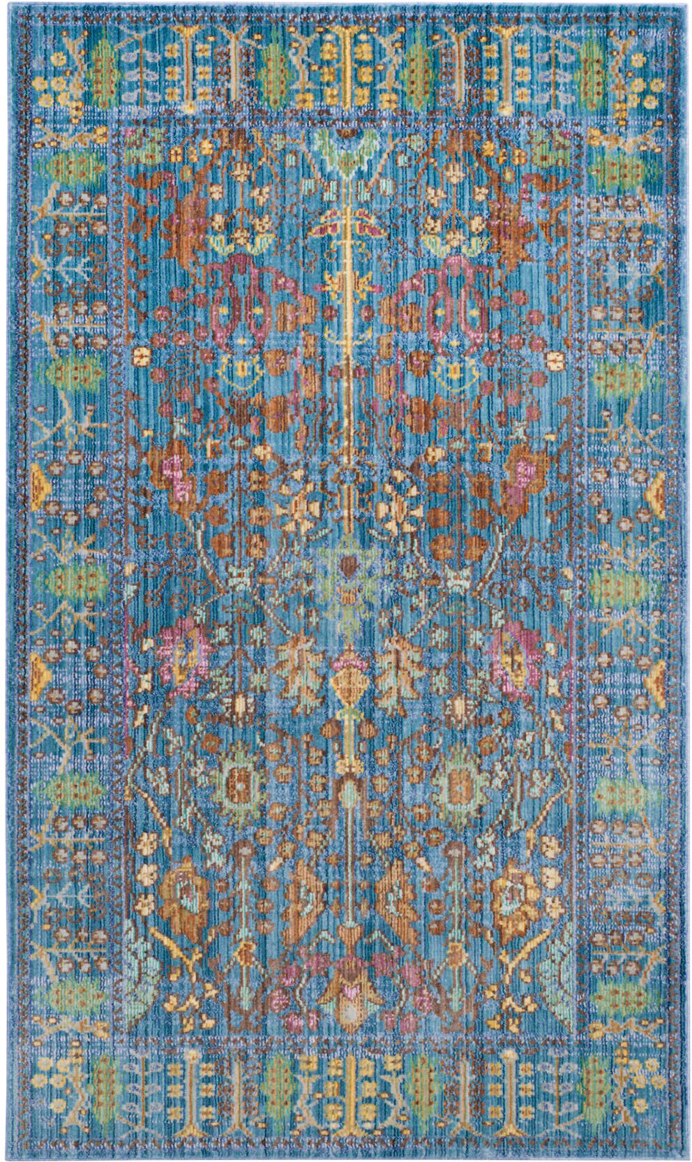 Safavieh Tapis artisanat inspiré en polyester bleu/multicolore, 122 x 183 cm Bleu 183x1x122cm