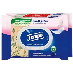 Tempo Doppelpack Feuchtes Toilettenpapier »Sanft & Pur« weiß
