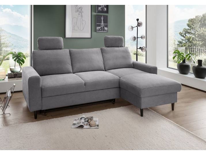 freiraum Ecksofa Pris, Schlaffunktion, Stauraum, dunkelgrau - 234x88x147 (BxHxT)
