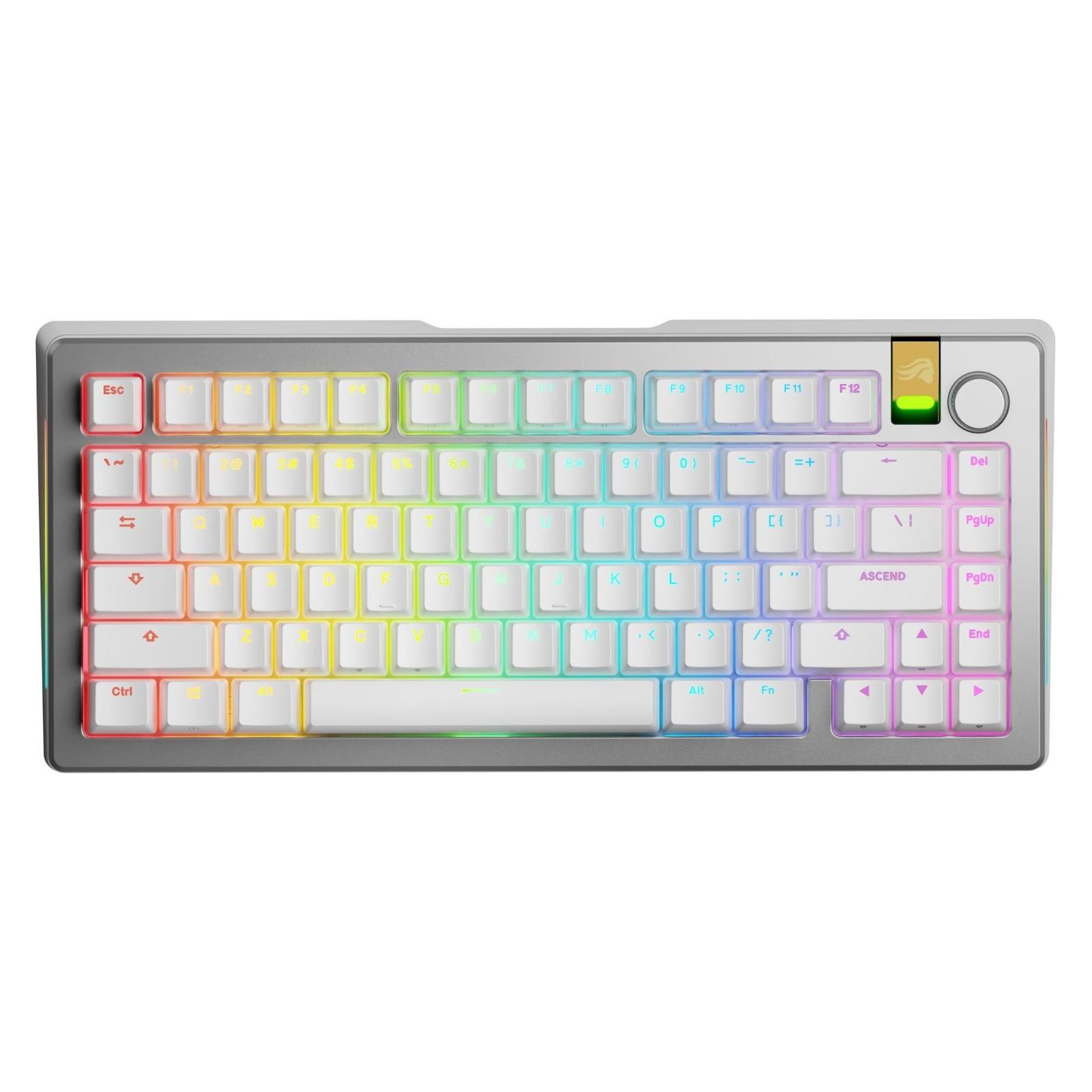 Glorious GMMK 3 Pro HE 75 % Custom Gaming-Tastatur - Pre-Built, ANSI (US), Fox HE Switches, silber (US, Kabelgebunden) (GLO-KB-GMMK3-PRO-75-PB-HE-W-SIL-US)