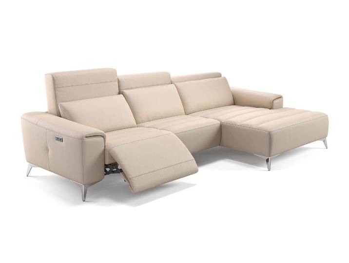 Leder Eckgarnitur BELLA Eckcouch mit Relaxfunktion Ledersofa