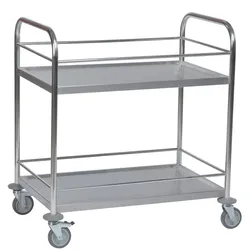 Rollcart Tischwagen, Edelstahl, 2 Etagen (Rahmen) 62-3220, Ladefläche: 825x500mm, Tragkraft 100 kg