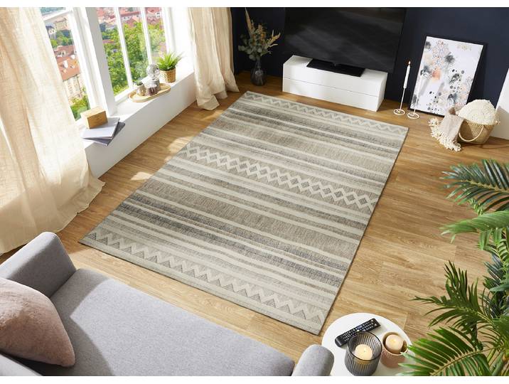 Kurzflorteppich Crosby Multicolor 60 x 110cm Viskose/Baumwollstoff