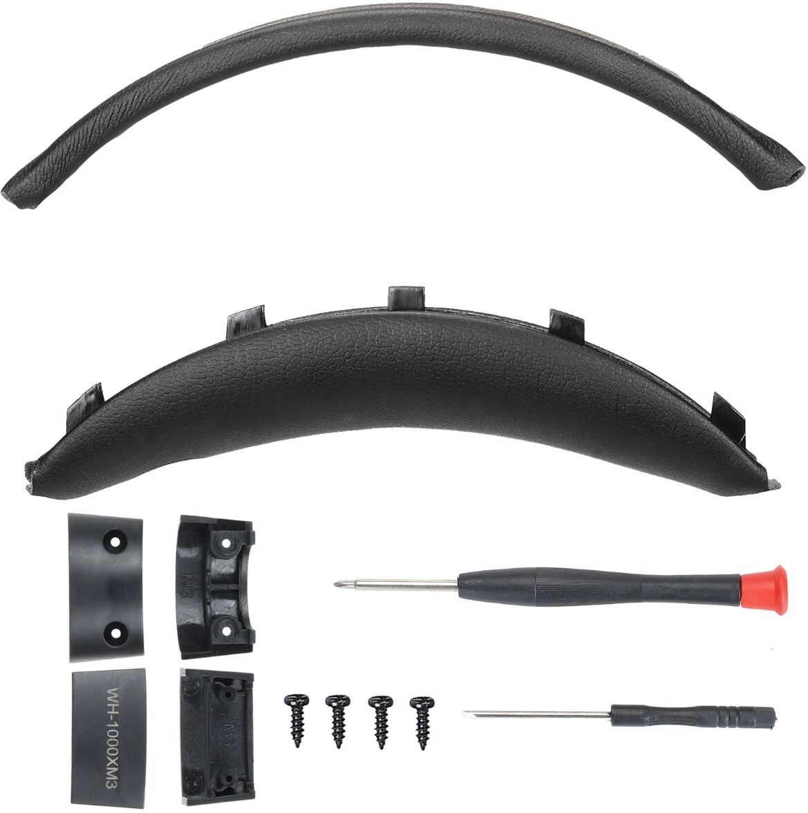 INF Kopfbügelpolster kompatibel mit Sony WH-1000XM3 — Proteinleder Memory-Schaum Snap-On Ersatz Schwarz