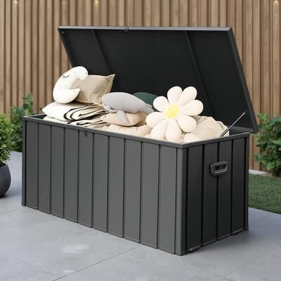 ZWYO HOSIMU Outdoor Metal Storage Box with Lock for Porch Package Delivery, Pillows
