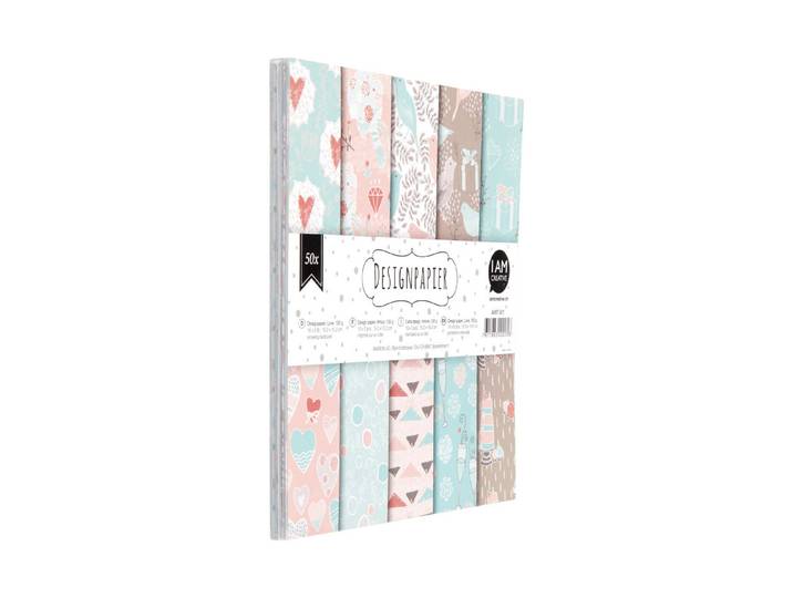 I AM Creative Design Papier Set Love 15.2 × 15.2 cm 50 Stück