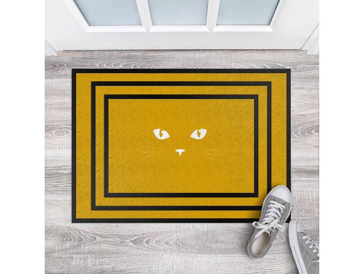 Fußmatte Katzenaugen 60 x 40cm Gelb/Gelb
