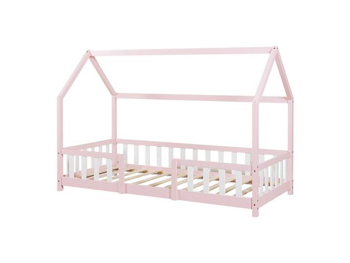 [en.casa] Hausbett Sisimiut, Pink, Weiß, Holz, Kiefer, 90x200 cm, Baby- und Kindermöbel, Kinderzimmer & Jugendzimmer, Kinderbetten, Hausbetten