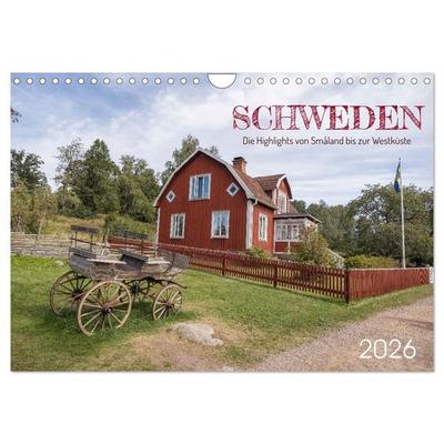 Schweden - Die Highlights von Småland bis zur Westküste (Wandkalender 2026 DIN A4 quer), CALVENDO Monatskalender