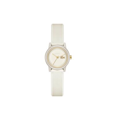 Quarzuhr LACOSTE "LACOSTE.12.12 SWIFT", beige, Armbanduhren, Damen, Quarzuhr, Armbanduhr, Damenuhr, Silikonarmband, analog