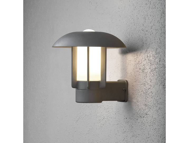 Konstsmide Aussenwandleuchte HEIMDAL, alu / grau / zink, Glas, Modern, Wandleuchte außen