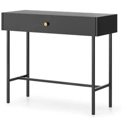 KONSOLENTISCH Dinley 1S Schwarz 93,2/79/39 cm – mit schwarzen Beinen im minimalistischen Design