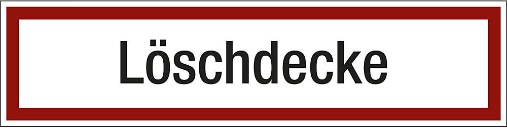 kaiserkraft Brandschutzkennzeichen für die Feuerwehr, Löschdecke, VE 10 Stk, Kunststoff, langnachleuchtend, LxH 200 x 50 mm