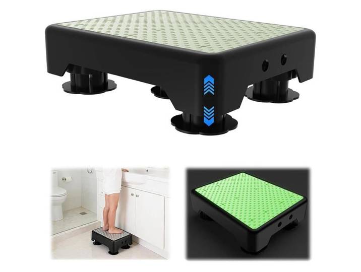 Marchepied antidérapant réglable en hauteur avec 3 niveaux de hauteur charge maximale de 250kg aide à l'entrée pour personnes âgées