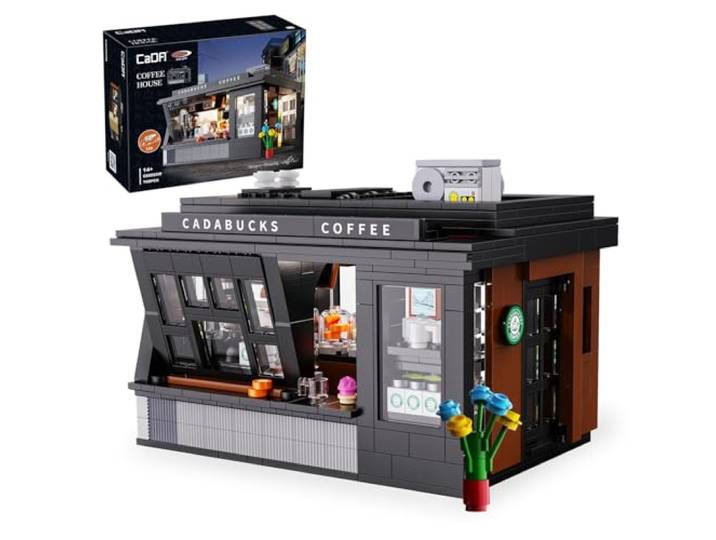 JAMARA 402884 CADA Coffee House Bricks - ab 14 Jahre, Technik für Jungen und Mädchen, Geschenkidee, Set aus Klemmbausteinen, Bausatz mit LED Licht, Detailgetreues Design