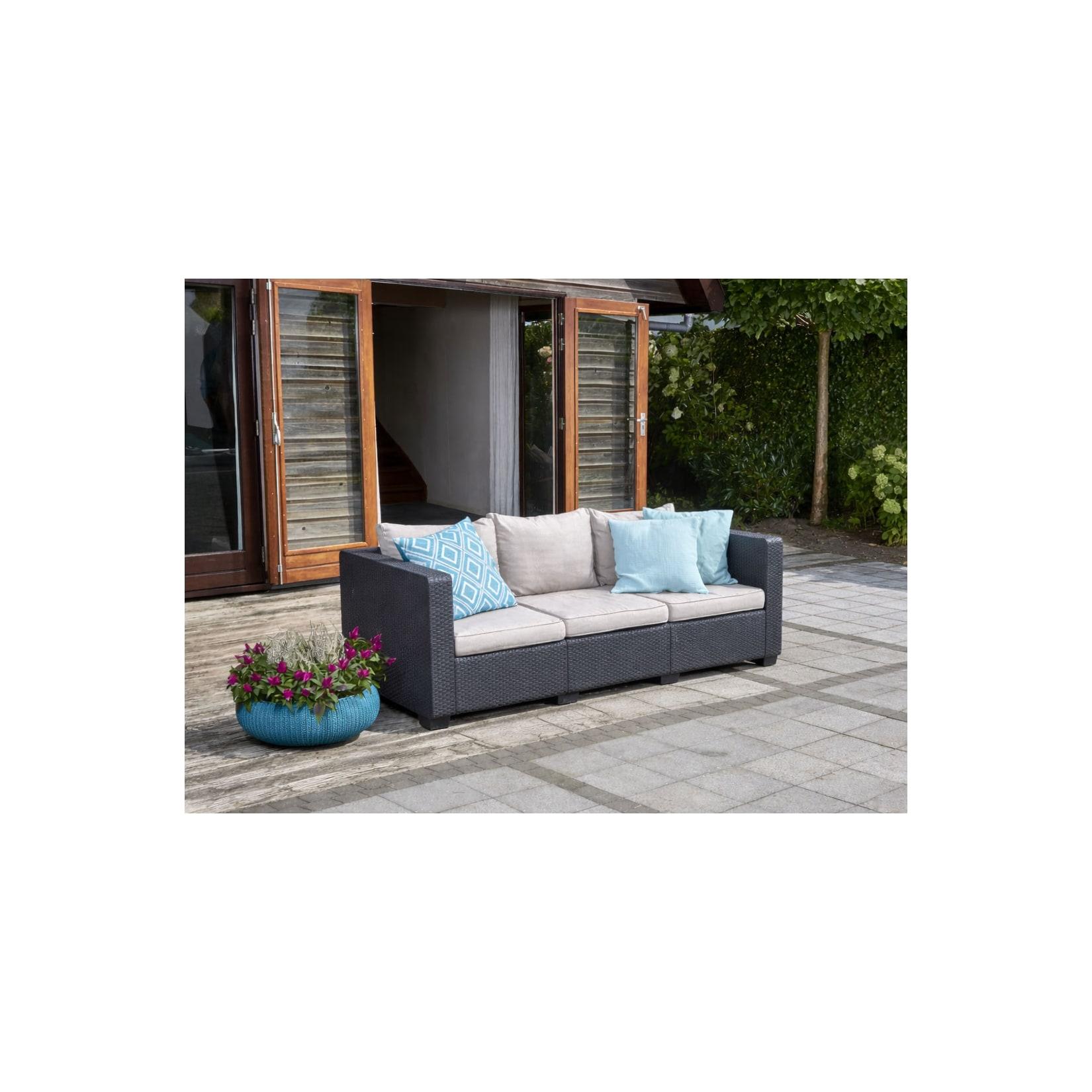 Allibert Salta 3-Sitzer Gartensofa – Rattanoptik, wetterfest & mit Kissen Final Sale