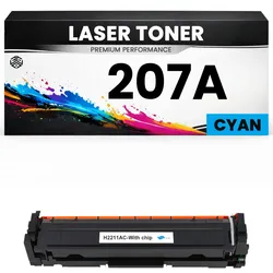 Toner 207A Cyan für HP kompatibel W2211A Premium Alternative Günstig für HP LaserJet Pro M255dw, M282, M283fdw