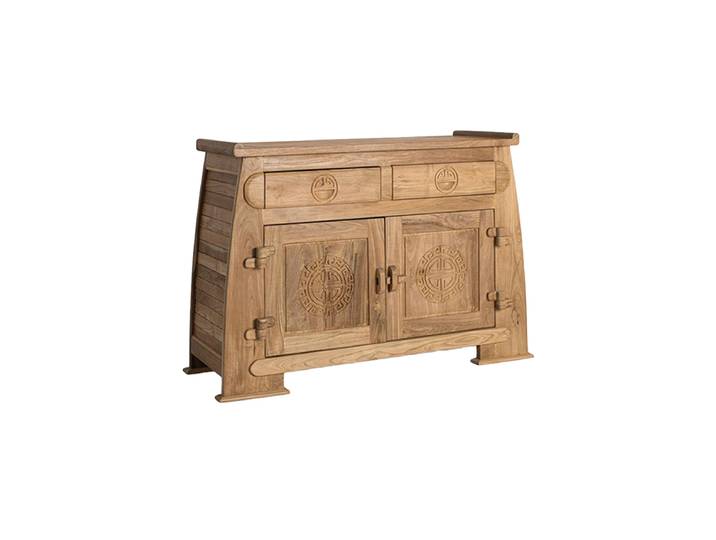 Handgeschnitztes Sideboard „Sumbawa II“ aus massiven Teakholz Natural Giner & Colomer