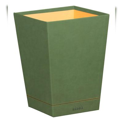 Rhodiarama Papierkorb aus Kunstleder, 27x27x32cm - Salbeigrün 194623C