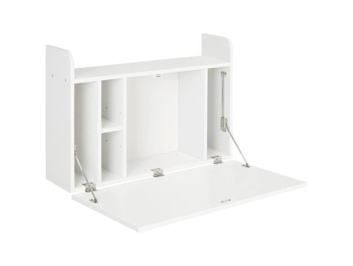 Bureau mural multi-rangement pliable CLOVIS blanc