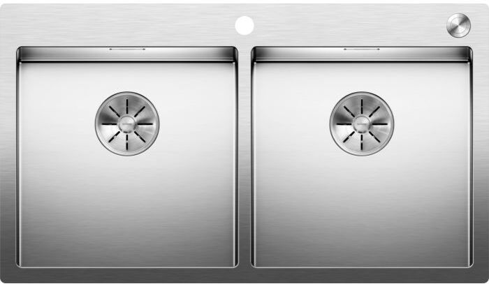 Blanco Claron Spüle 521654 400/400-IF/A, 88,5 x 51 cm, Edelstahl, mit PushControl Ablauffernbedienung