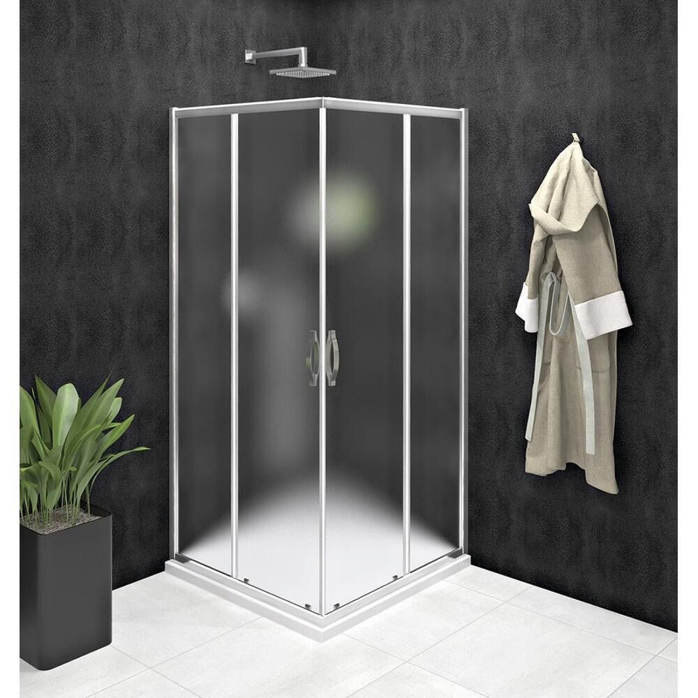 Gelco SIGMA SIMPLY Hoekdouchecabine met hoekinstap, Brick glas, 80 x 80 cm