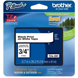 Brother Original P-Touch Farbband schwarz auf weiß (TZE-241)