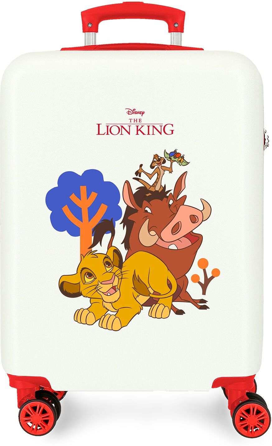 Disney Maleta de cabina infantil Simba &amp; Friends branco rígida con capacidad de 34L. Blanco