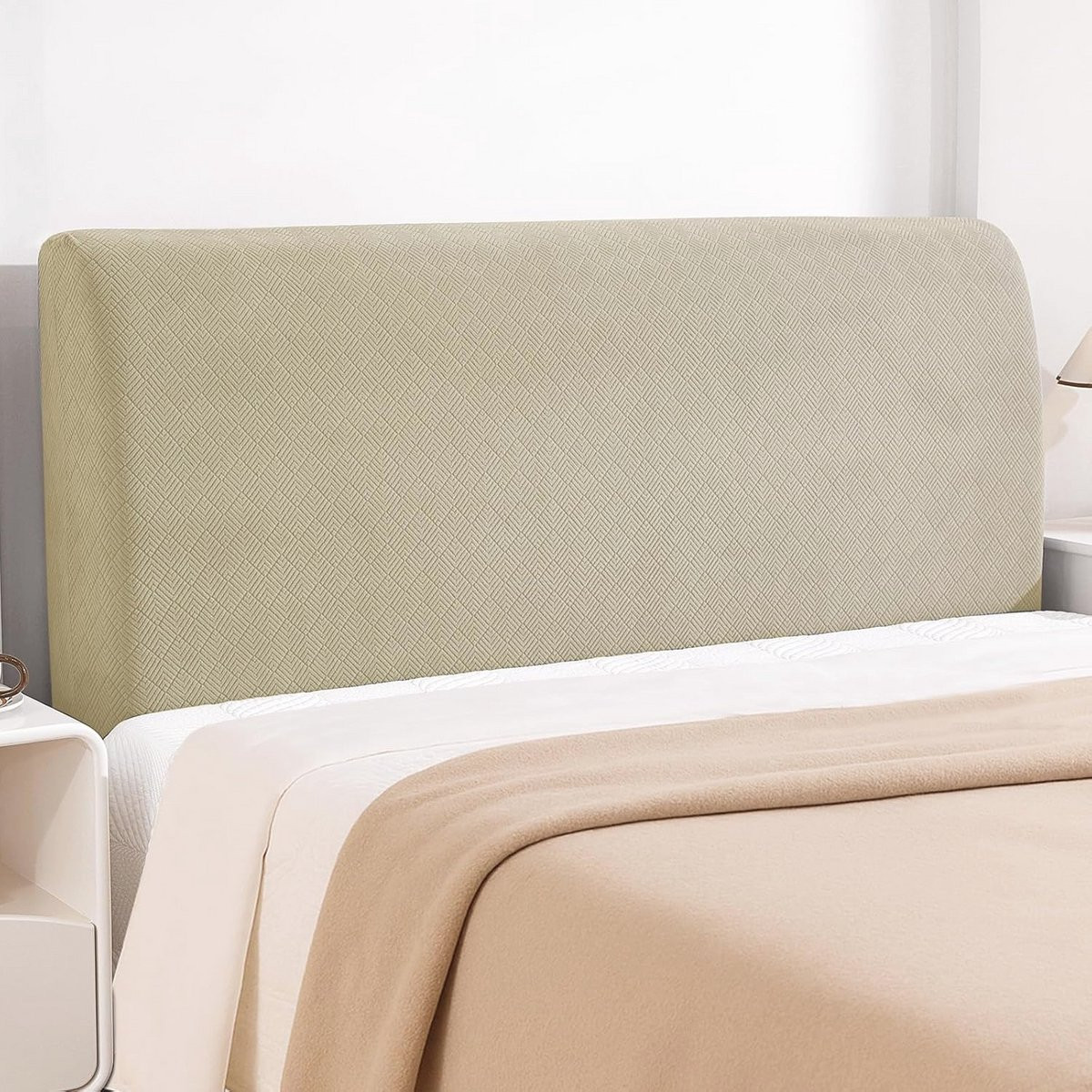 Rekbare stofdichte hoes voor bed hoofdeinde 150 cm - Kaki