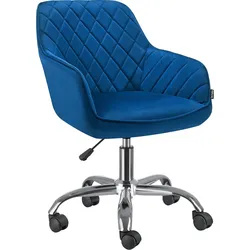 TecTake GmbH tectake Drehstuhl Nancy, gepolstert, mit Rollen, höhenverstellbar  Blau