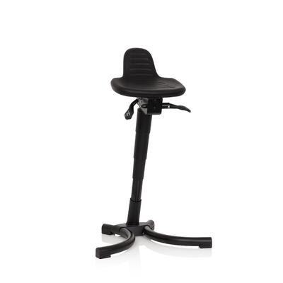Stehhilfe / Arbeitsstuhl TOP WORK 34 PU schwarz Schaum Metallgestell hjh OFFICE